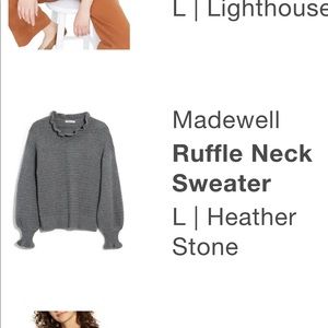 Large Madewell Ruffle Neck Sweater